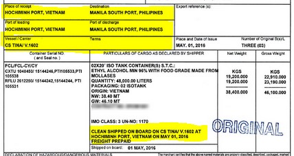 On board Bill of lading